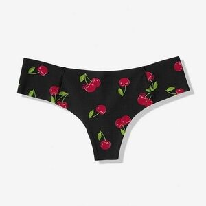 Victorias Secret PINK No Show Seamless Thong Underwear Panty Black Cherry Medium